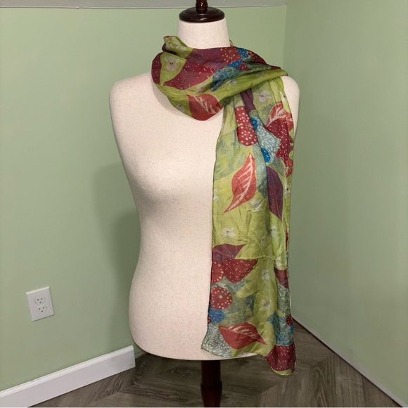 Sharon Tesser Accessories - Sharon Tesser 100% Silk Scarf Wearable Art Boho Rectangle Chiffon